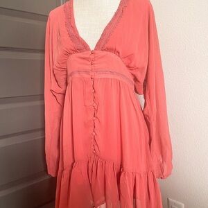 VICI Huda Button Down Ruffle Dress | Size M